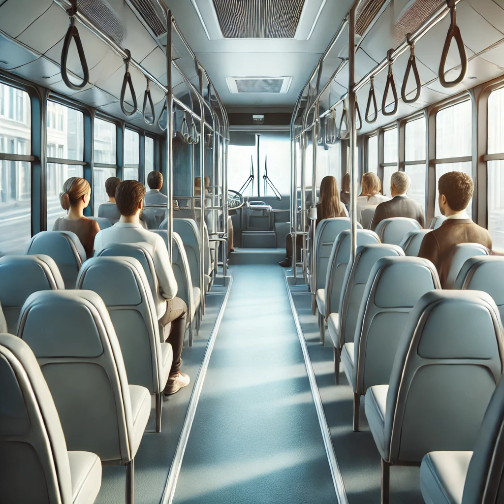 DALL·E-2025-01-11-10.29.15-A-realistic-image-of-passengers-sitting-in-a-clean-and-modern-bus.-The-bus-interior-is-bright-and-spacious-with-large-comfortable-seats-and-clear-view.webp